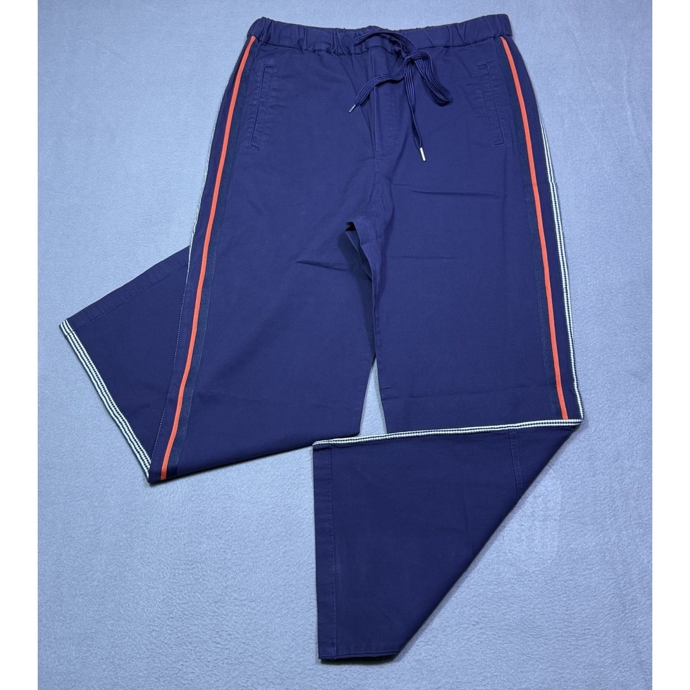 Maeve Anthropologie Pants Womens M 32x27 Navy Side Stripe Pull On Drawstring